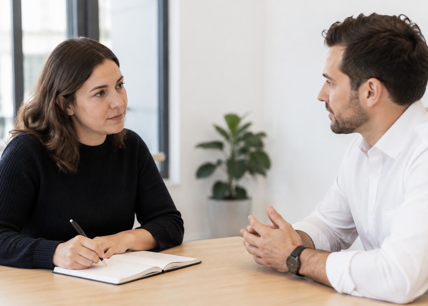 Conversa entre cliente e Financial Advisor